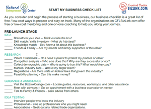 Startup Checklist